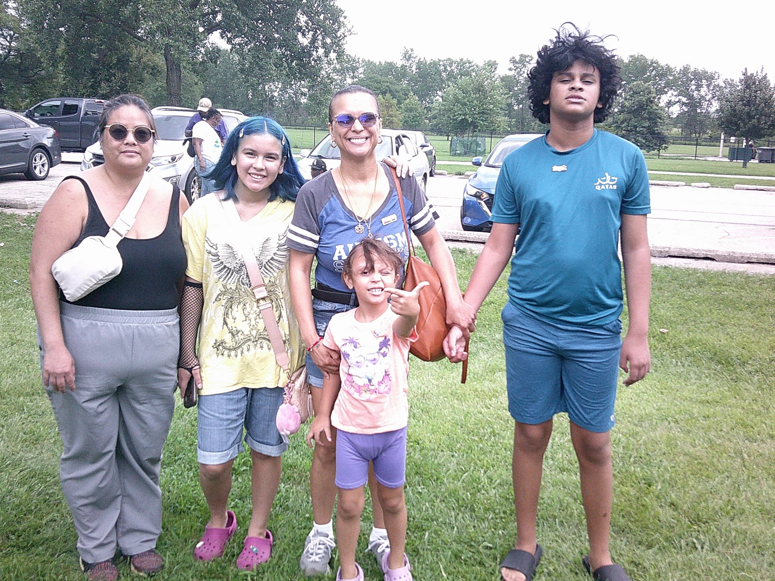 Family at community event